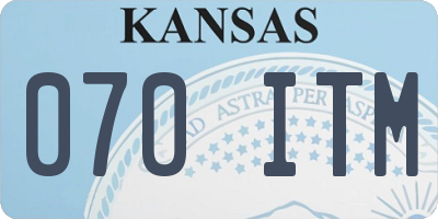 KS license plate 070ITM