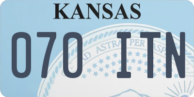 KS license plate 070ITN