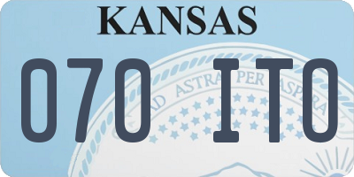 KS license plate 070ITO