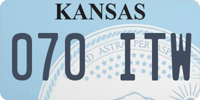 KS license plate 070ITW