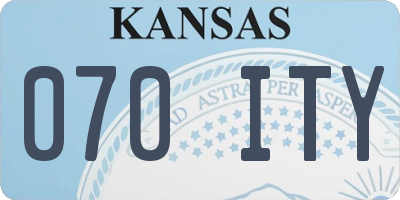 KS license plate 070ITY