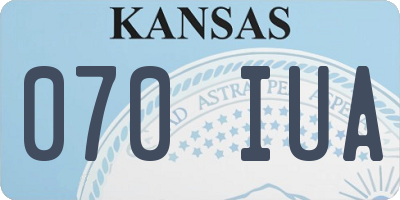 KS license plate 070IUA