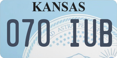 KS license plate 070IUB