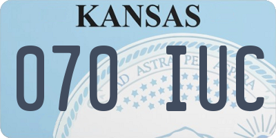 KS license plate 070IUC