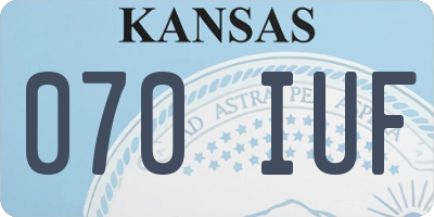KS license plate 070IUF