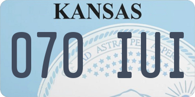 KS license plate 070IUI