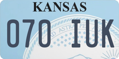 KS license plate 070IUK