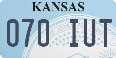 KS license plate 070IUT