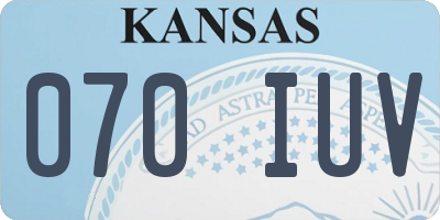 KS license plate 070IUV