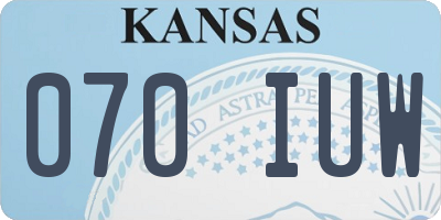 KS license plate 070IUW