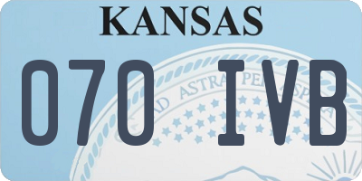 KS license plate 070IVB