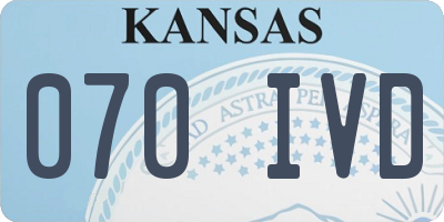 KS license plate 070IVD