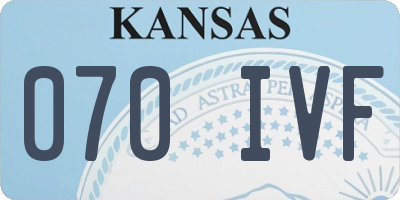 KS license plate 070IVF
