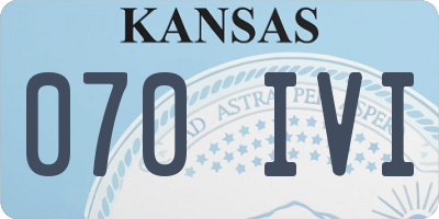 KS license plate 070IVI