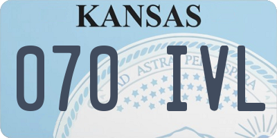 KS license plate 070IVL