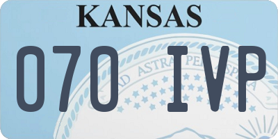 KS license plate 070IVP