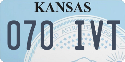 KS license plate 070IVT