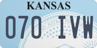 KS license plate 070IVW