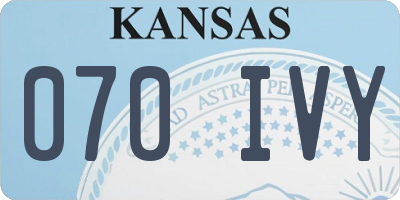 KS license plate 070IVY