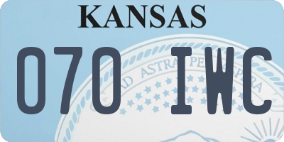 KS license plate 070IWC