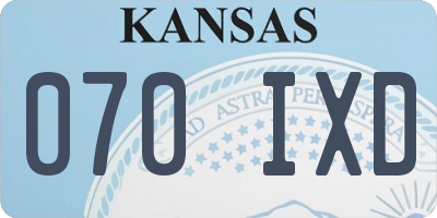 KS license plate 070IXD