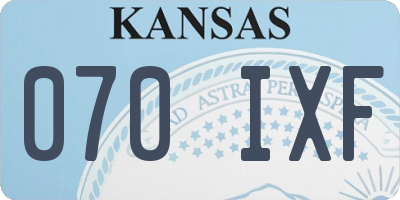 KS license plate 070IXF