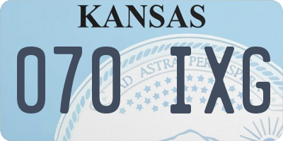KS license plate 070IXG