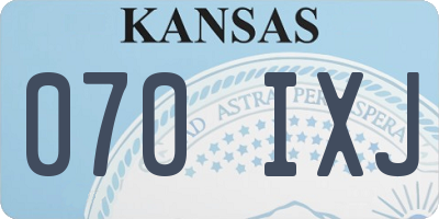 KS license plate 070IXJ