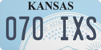 KS license plate 070IXS