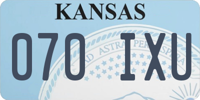 KS license plate 070IXU