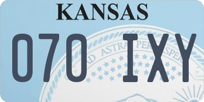 KS license plate 070IXY