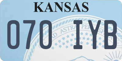 KS license plate 070IYB