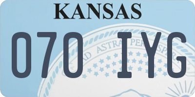KS license plate 070IYG