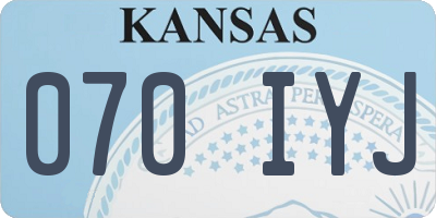 KS license plate 070IYJ
