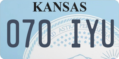 KS license plate 070IYU