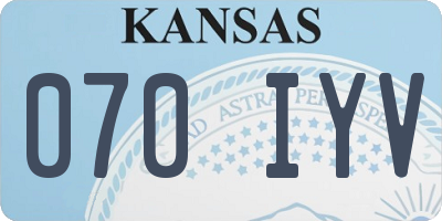 KS license plate 070IYV