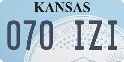 KS license plate 070IZI