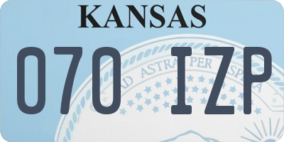 KS license plate 070IZP