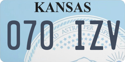 KS license plate 070IZV