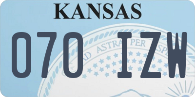 KS license plate 070IZW