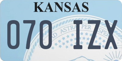 KS license plate 070IZX