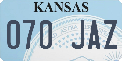 KS license plate 070JAZ