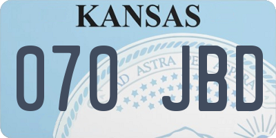 KS license plate 070JBD