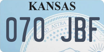 KS license plate 070JBF