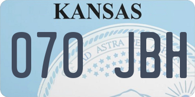 KS license plate 070JBH