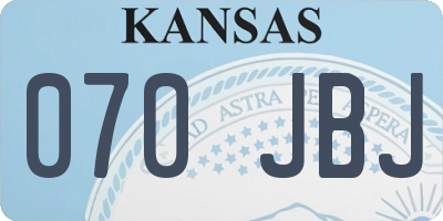 KS license plate 070JBJ