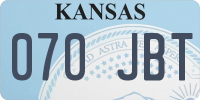 KS license plate 070JBT