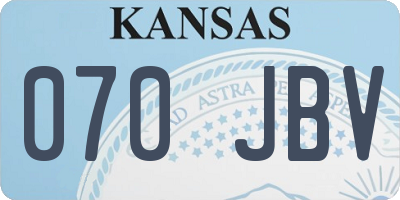 KS license plate 070JBV