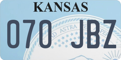 KS license plate 070JBZ