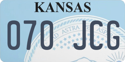 KS license plate 070JCG
